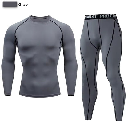 Men'S Compression Sportswear Suit GYM Tight Clothes Yoga Sets Workout Jogging MMA Fitness Clothing Tracksuit Pants Sporting