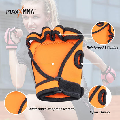 Adjustable Weighted Gloves, 2 Lb. Set - Removable Weight (2 X 0.5 Lb. Each Glove) for Sculpting MMA Kickboxing Cardio Aerobics Hand Speed Coordination Shoulder Strength