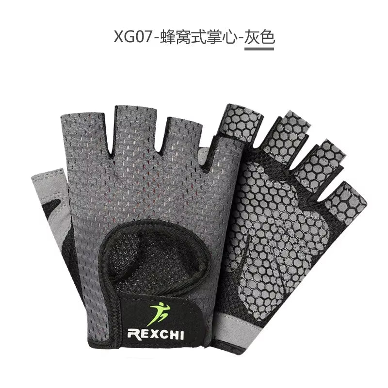 Fitness Gloves Men‘S GYM Dumbbell Exercise Sports Training Gloves Wrist Guard Half Finger Non-Slip Body Building Cycling Gloves