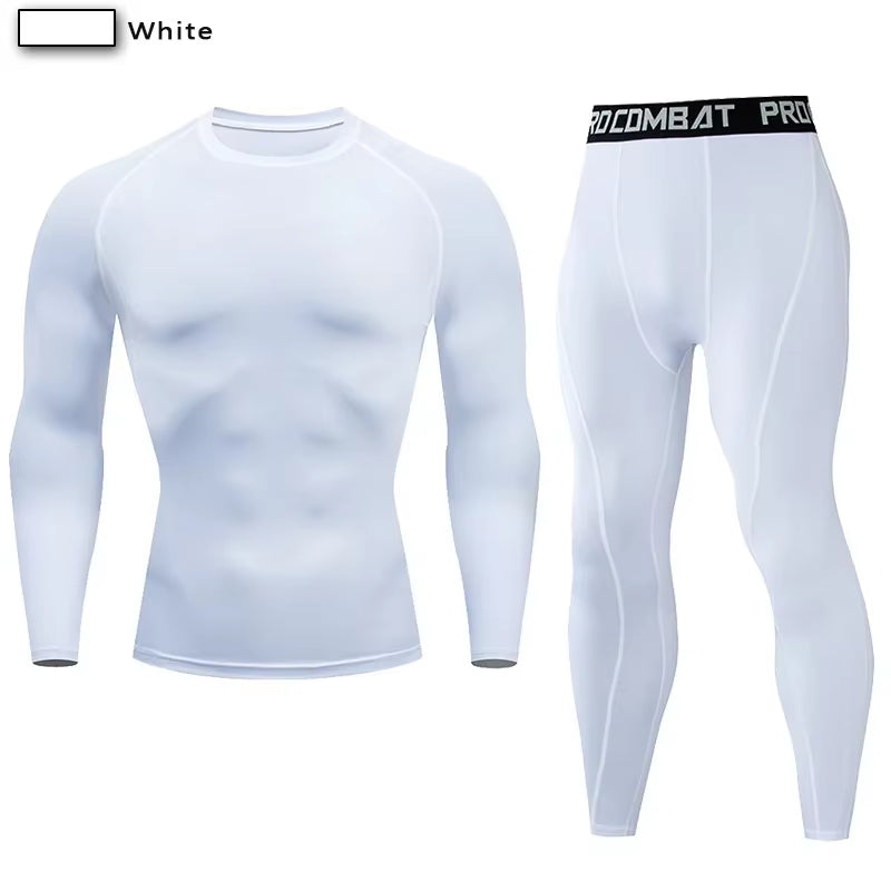 Men'S Compression Sportswear Suit GYM Tight Clothes Yoga Sets Workout Jogging MMA Fitness Clothing Tracksuit Pants Sporting