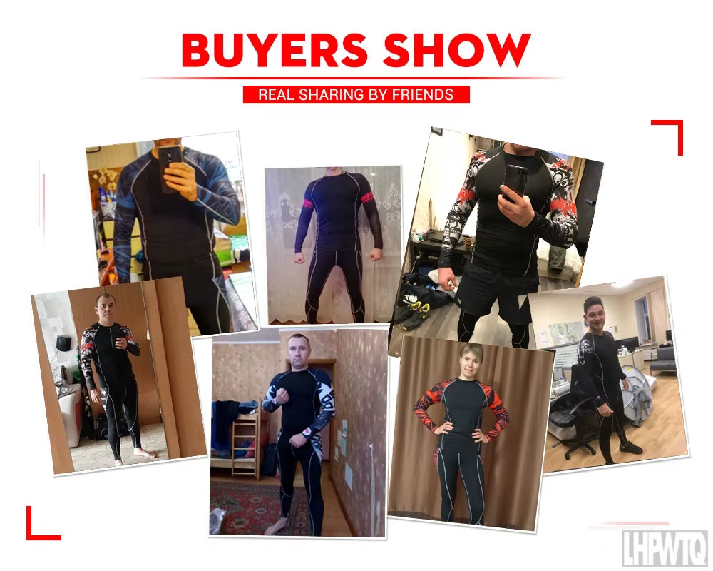 Men'S Sports Suit MMA Rashgard Male Quick Drying Sportswear Compression Clothing Fitness Training Kit Thermal Underwear Leggings