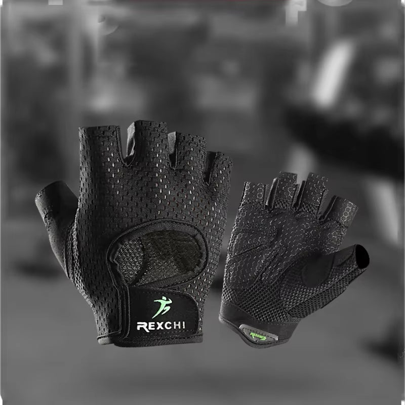 Fitness Gloves Men‘S GYM Dumbbell Exercise Sports Training Gloves Wrist Guard Half Finger Non-Slip Body Building Cycling Gloves