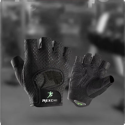 Fitness Gloves Men‘S GYM Dumbbell Exercise Sports Training Gloves Wrist Guard Half Finger Non-Slip Body Building Cycling Gloves