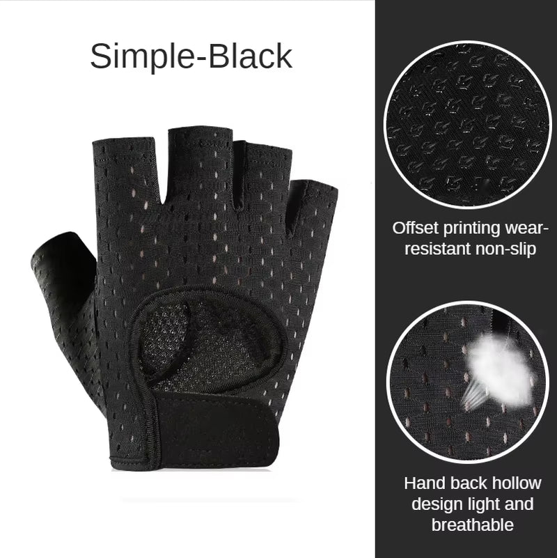 Fitness Gloves Men‘S GYM Dumbbell Exercise Sports Training Gloves Wrist Guard Half Finger Non-Slip Body Building Cycling Gloves
