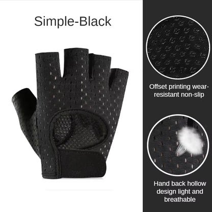 Fitness Gloves Men‘S GYM Dumbbell Exercise Sports Training Gloves Wrist Guard Half Finger Non-Slip Body Building Cycling Gloves