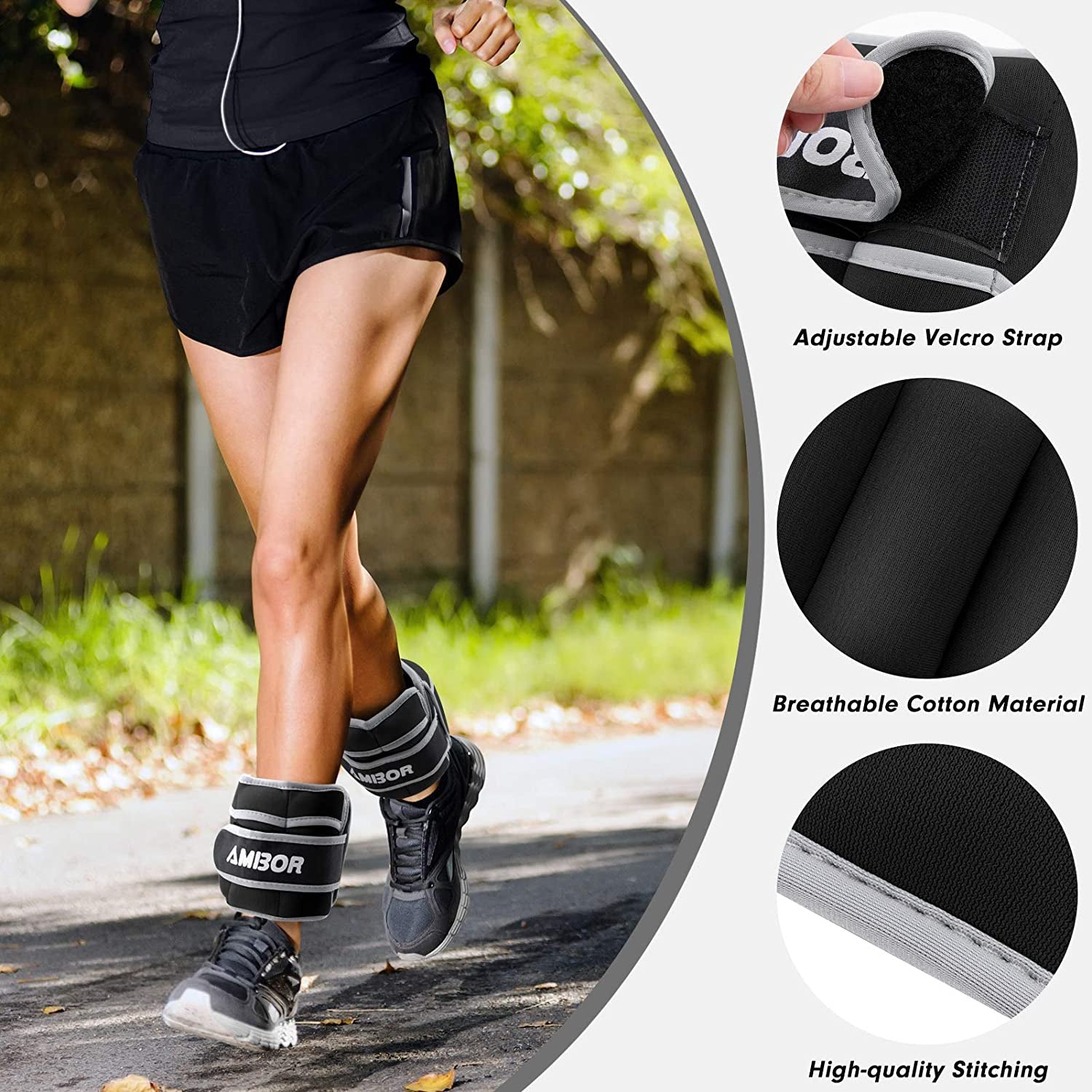 YYOJ  Ankle Weights, Adjustable Leg Weights Straps for Exercise, Wrist Weight Set for Women and Men