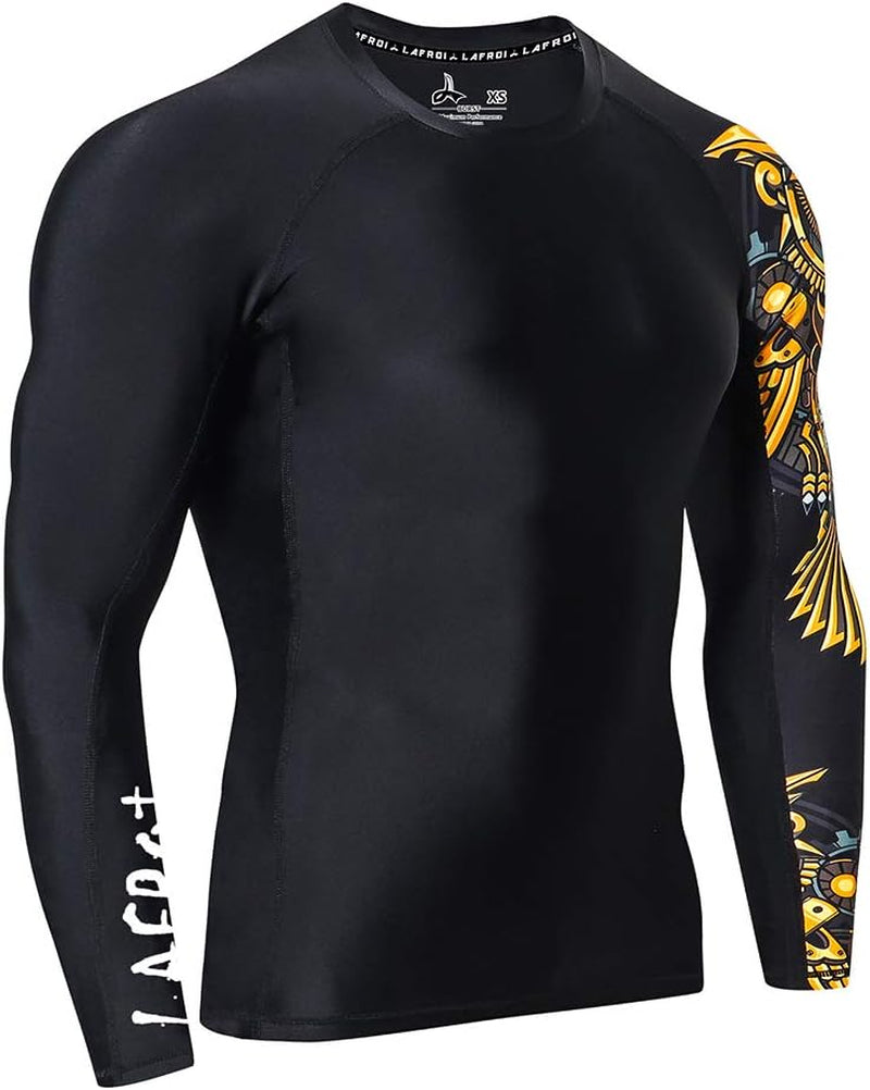 Men'S Long Sleeve UPF 50+ Baselayer Skins Performance Fit Compression Rash Guard-Clyyb