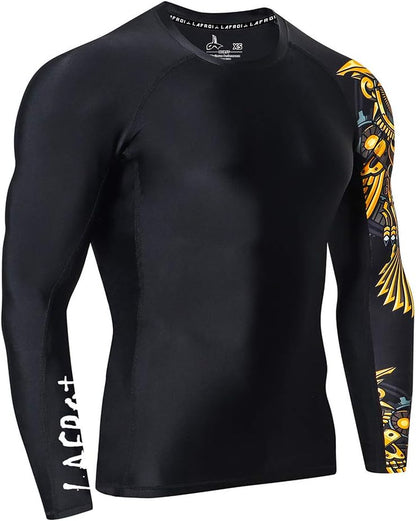 Men'S Long Sleeve UPF 50+ Baselayer Skins Performance Fit Compression Rash Guard-Clyyb