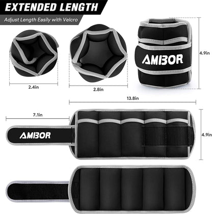 YYOJ  Ankle Weights, Adjustable Leg Weights Straps for Exercise, Wrist Weight Set for Women and Men