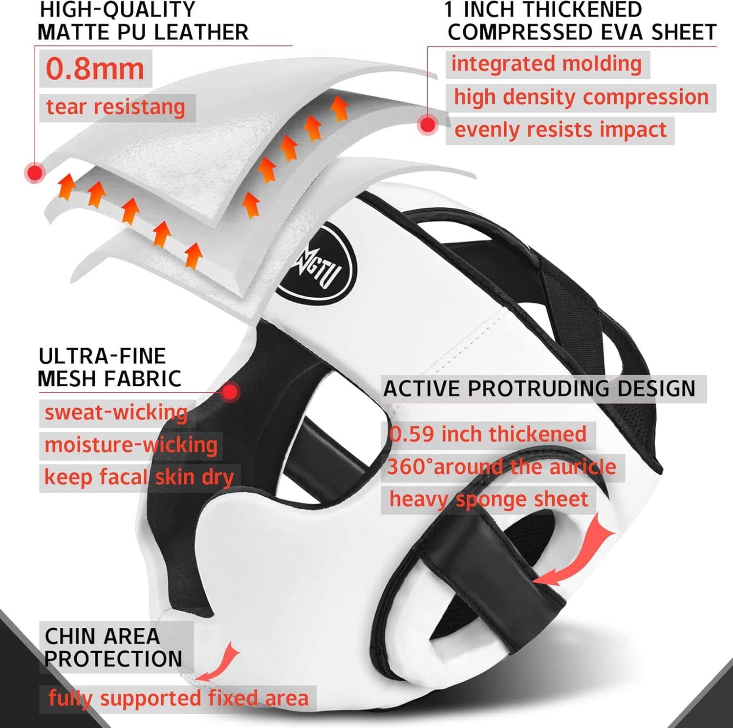 Boxing Headgear Training Sparring Head Guard for MMA, Muay Thai, Kickboxing Trainees, and Boxing for Adult Men