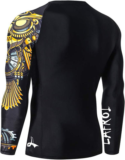 Men'S Long Sleeve UPF 50+ Baselayer Skins Performance Fit Compression Rash Guard-Clyyb