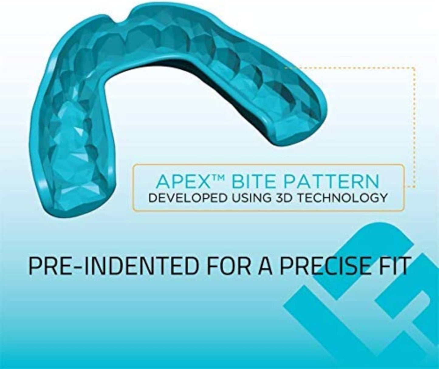 APEX Lite Sports Mouthguard for Football, Basketball, Boxing, Wrestling, Soccer, BJJ, Hockey, MMA | Adults & Youth | Pre-Indented for a Precise Fit | Case Included (APEX LITE, Large Clear)