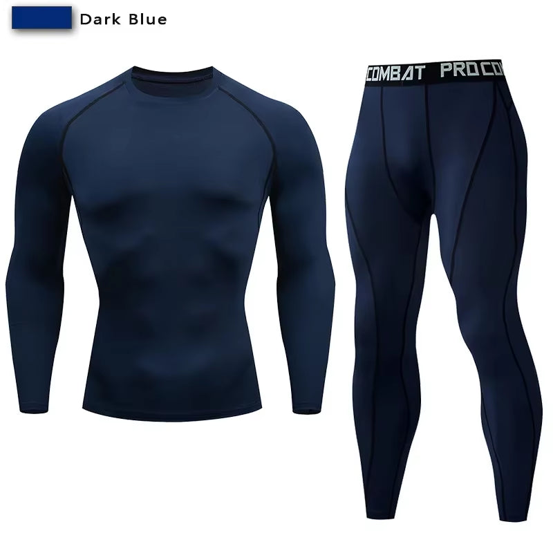 Men'S Compression Sportswear Suit GYM Tight Clothes Yoga Sets Workout Jogging MMA Fitness Clothing Tracksuit Pants Sporting