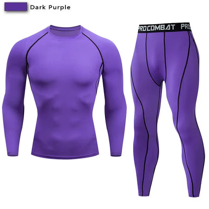 Men'S Compression Sportswear Suit GYM Tight Clothes Yoga Sets Workout Jogging MMA Fitness Clothing Tracksuit Pants Sporting