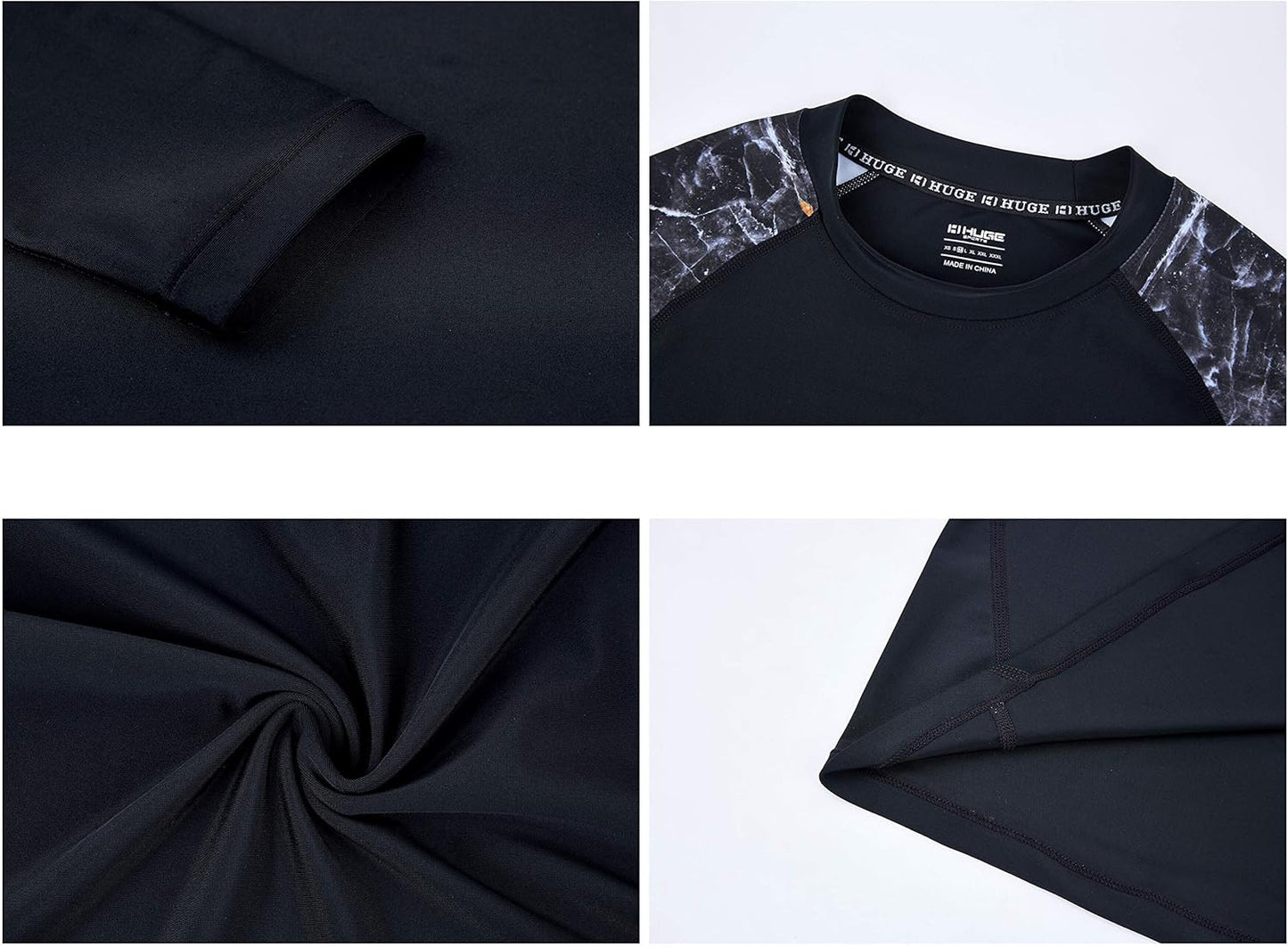 Men'S Rash Guard Long Sleeves UPF 50+ Sun Protection Compression Swim Shirts for Men