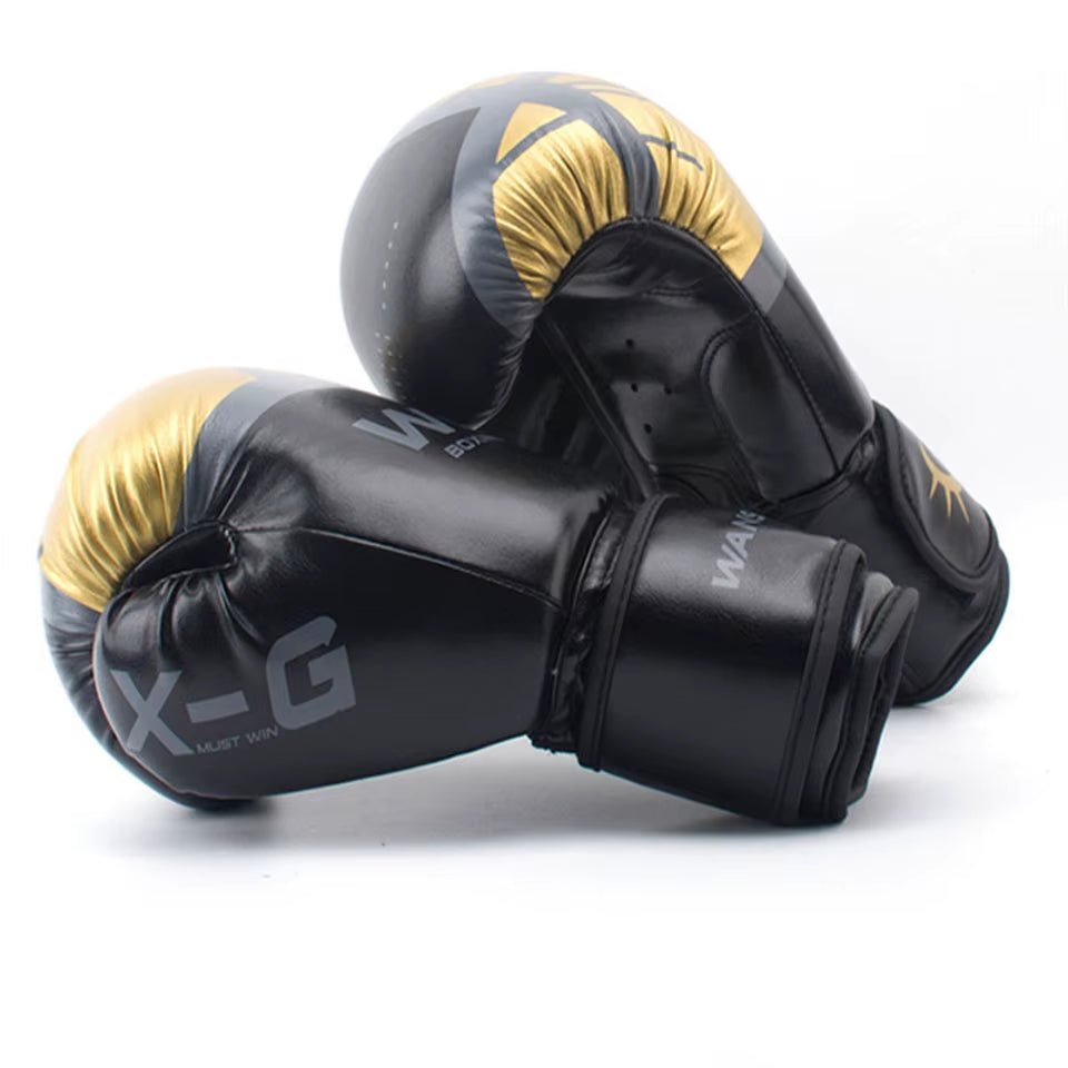 HIGH Quality Adults Women/Men Boxing Gloves Leather MMA Muay Thai Boxe De Luva Mitts Sanda Equipments8 10 12 6OZ
