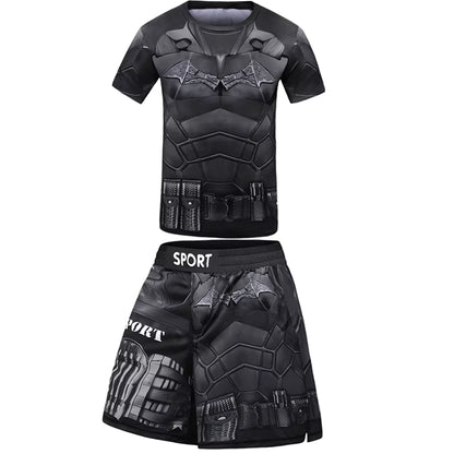 Kid Rashguard Jiu Jitsu T-Shirt +Pant MMA Muay Thai Shorts 4Pcs/Set Boxe Bjj Kickboxing Mma Clothing Children Fitness Sportwear