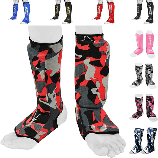 Kids, Adults, Youth, Men and Women Muay Thai MMA Kickboxing Shin Guards, Instep Guard Training, Sparring Protective Gear Equipment Shin Kick Pads