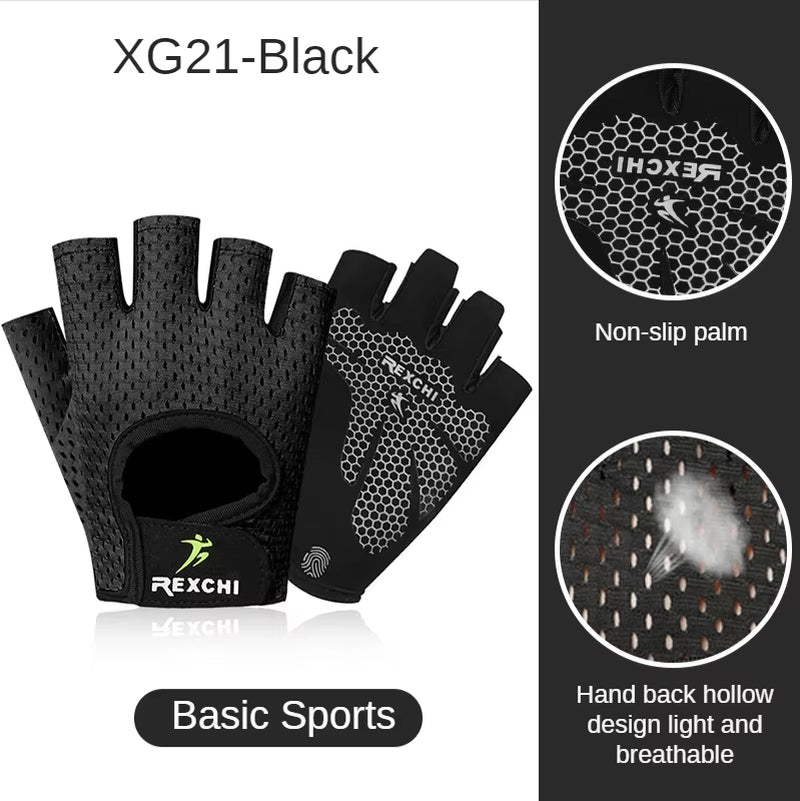 Fitness Gloves Men‘S GYM Dumbbell Exercise Sports Training Gloves Wrist Guard Half Finger Non-Slip Body Building Cycling Gloves