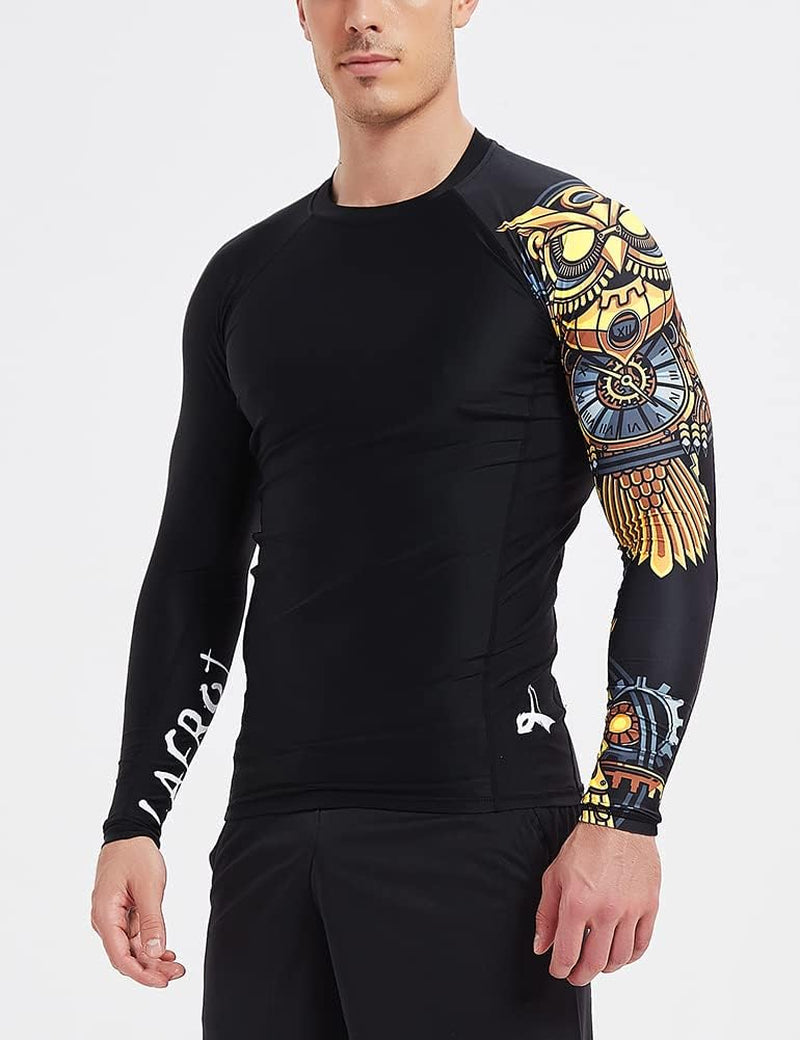 Men'S Long Sleeve UPF 50+ Baselayer Skins Performance Fit Compression Rash Guard-Clyyb