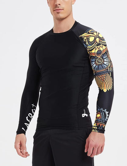 Men'S Long Sleeve UPF 50+ Baselayer Skins Performance Fit Compression Rash Guard-Clyyb