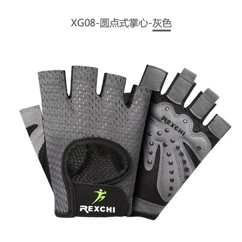 Fitness Gloves Men‘S GYM Dumbbell Exercise Sports Training Gloves Wrist Guard Half Finger Non-Slip Body Building Cycling Gloves