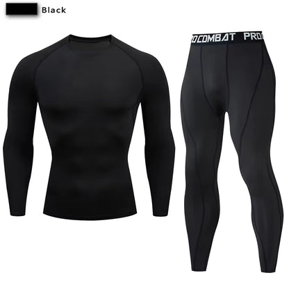 Men'S Compression Sportswear Suit GYM Tight Clothes Yoga Sets Workout Jogging MMA Fitness Clothing Tracksuit Pants Sporting