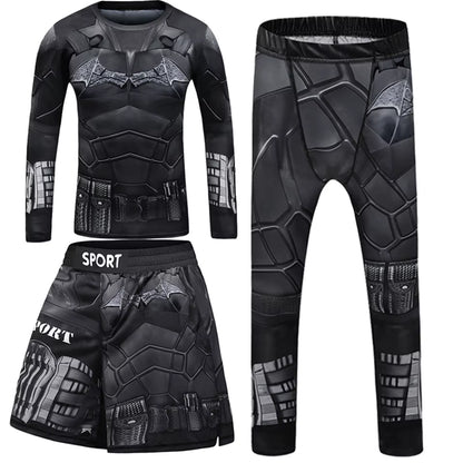 Kid Rashguard Jiu Jitsu T-Shirt +Pant MMA Muay Thai Shorts 4Pcs/Set Boxe Bjj Kickboxing Mma Clothing Children Fitness Sportwear
