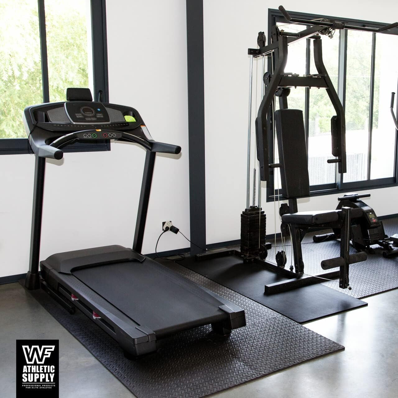 Interlocking Exercise Foam Mats, 3/4-Inch Thickness Gym Flooring Tiles, Extra Thick Eva Foam Fitness Equipment Mat & Home Protective Flooring Cushion