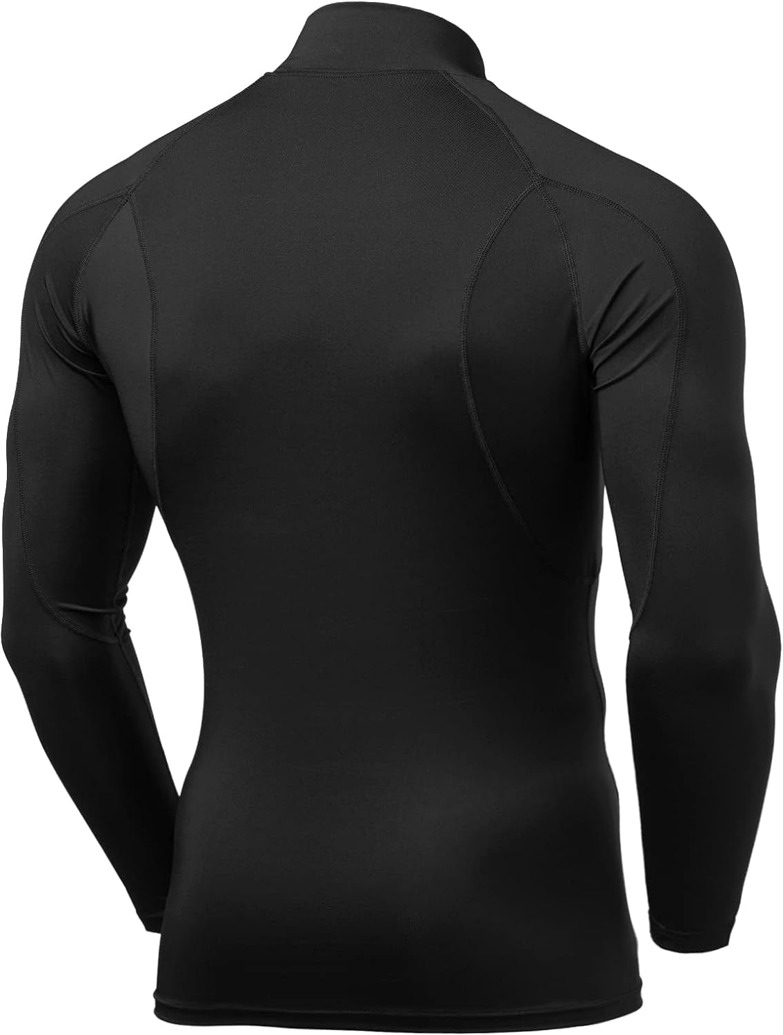 Men'S UPF 50+ Mock Long Sleeve Compression Shirts, Athletic Workout Shirt, Base Layer for Water Sports