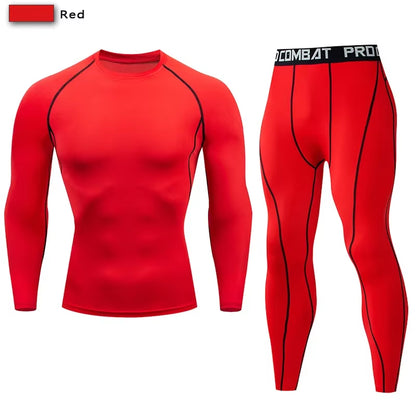 Men'S Compression Sportswear Suit GYM Tight Clothes Yoga Sets Workout Jogging MMA Fitness Clothing Tracksuit Pants Sporting